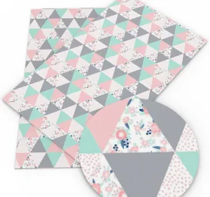 Patchwork Triangles Faux Leather Sheet