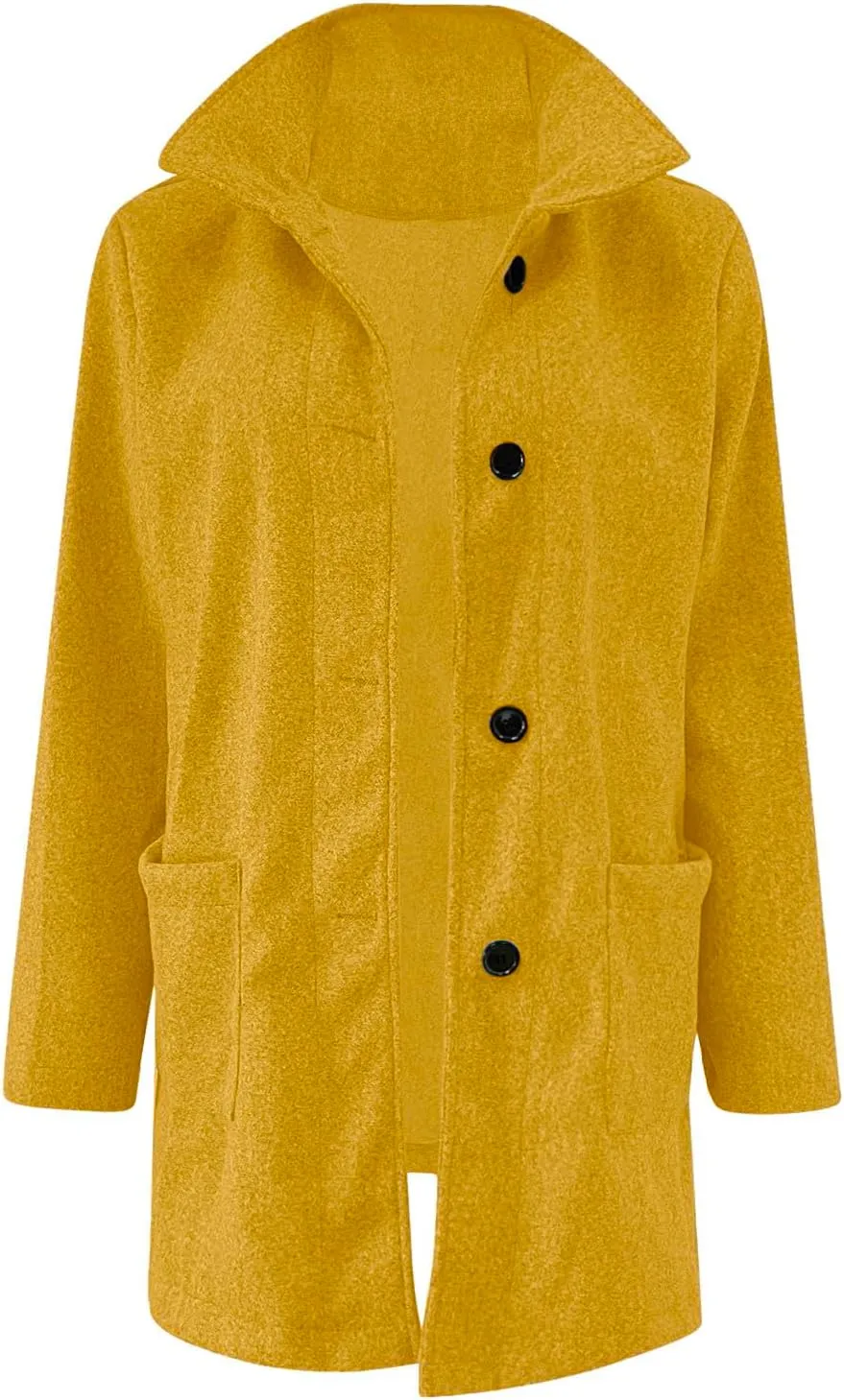 Pea Coats for Women Winter Stand Collar Wool Long Trench Coats Casual Single Breasted Blazer Thicken Peacoat Jackets