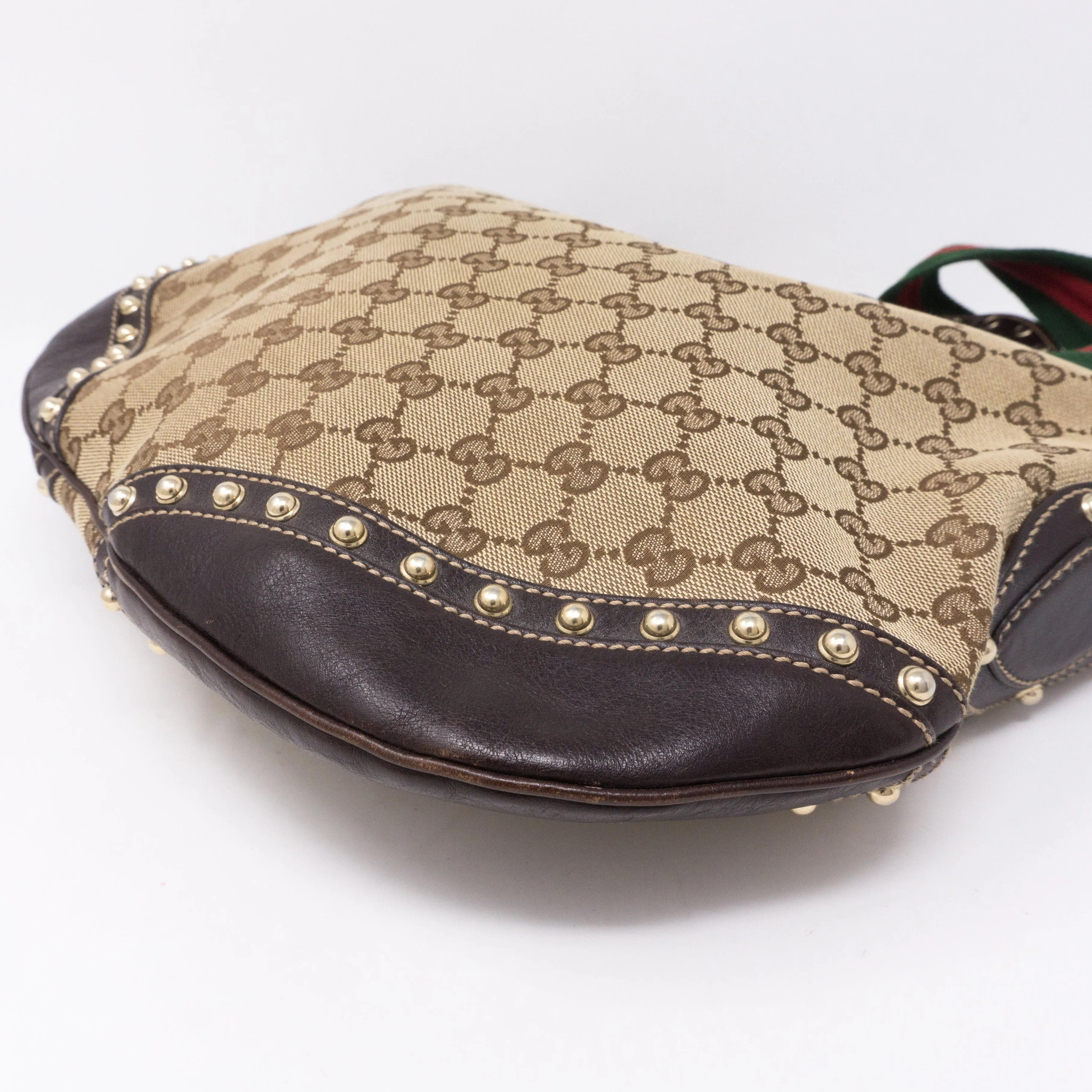 Pelham Studded GG Canvas Medium Hobo