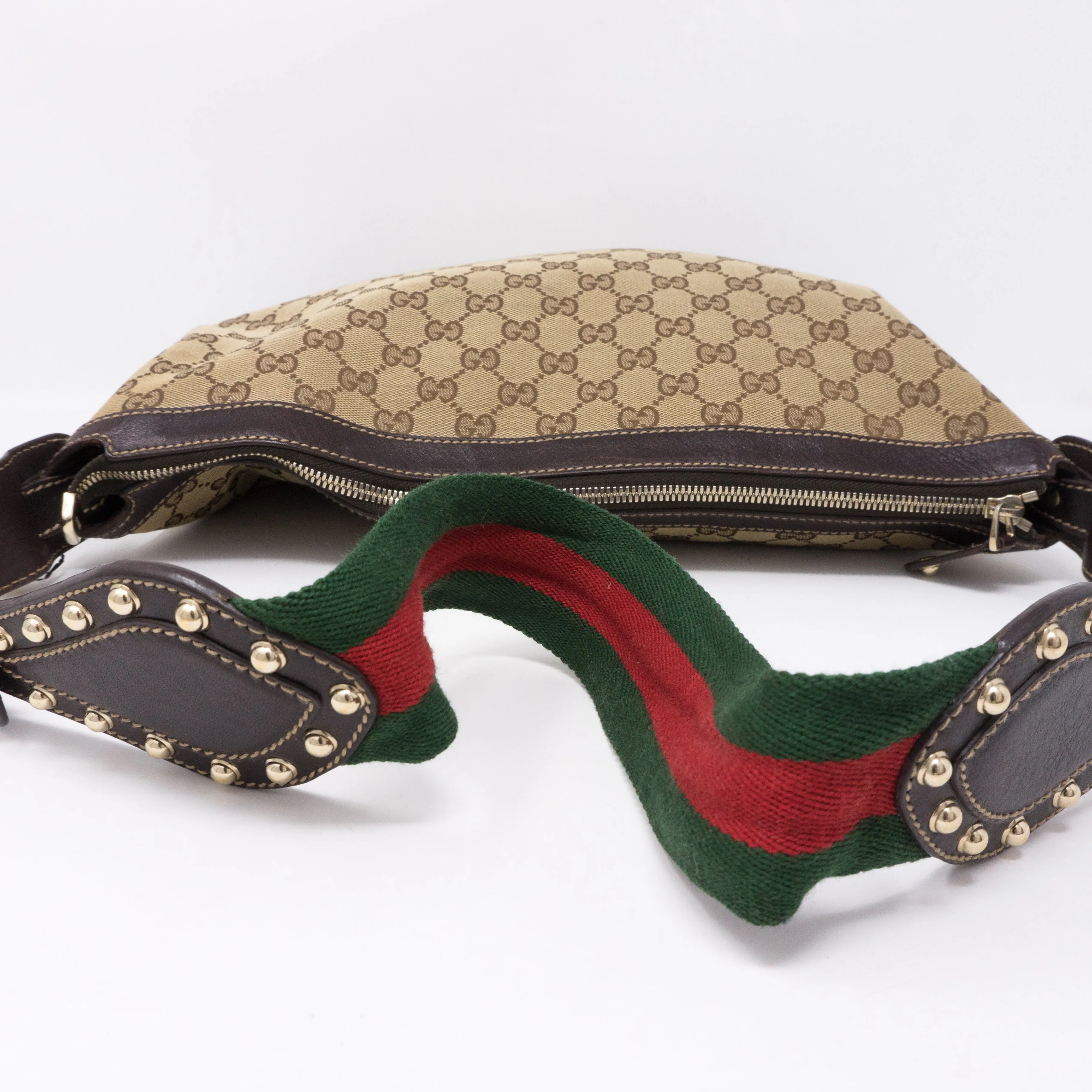 Pelham Studded GG Canvas Medium Hobo