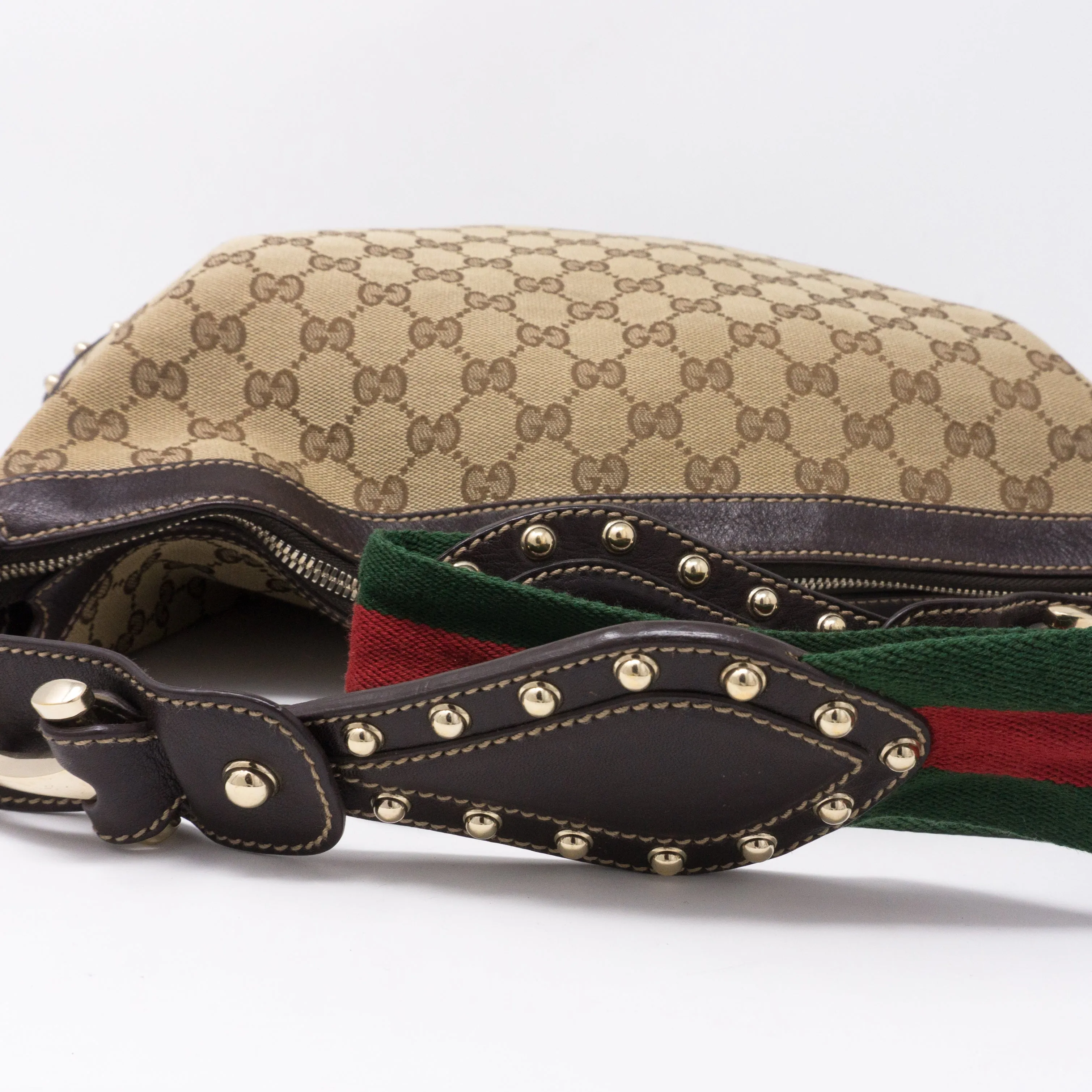 Pelham Studded GG Canvas Medium Hobo