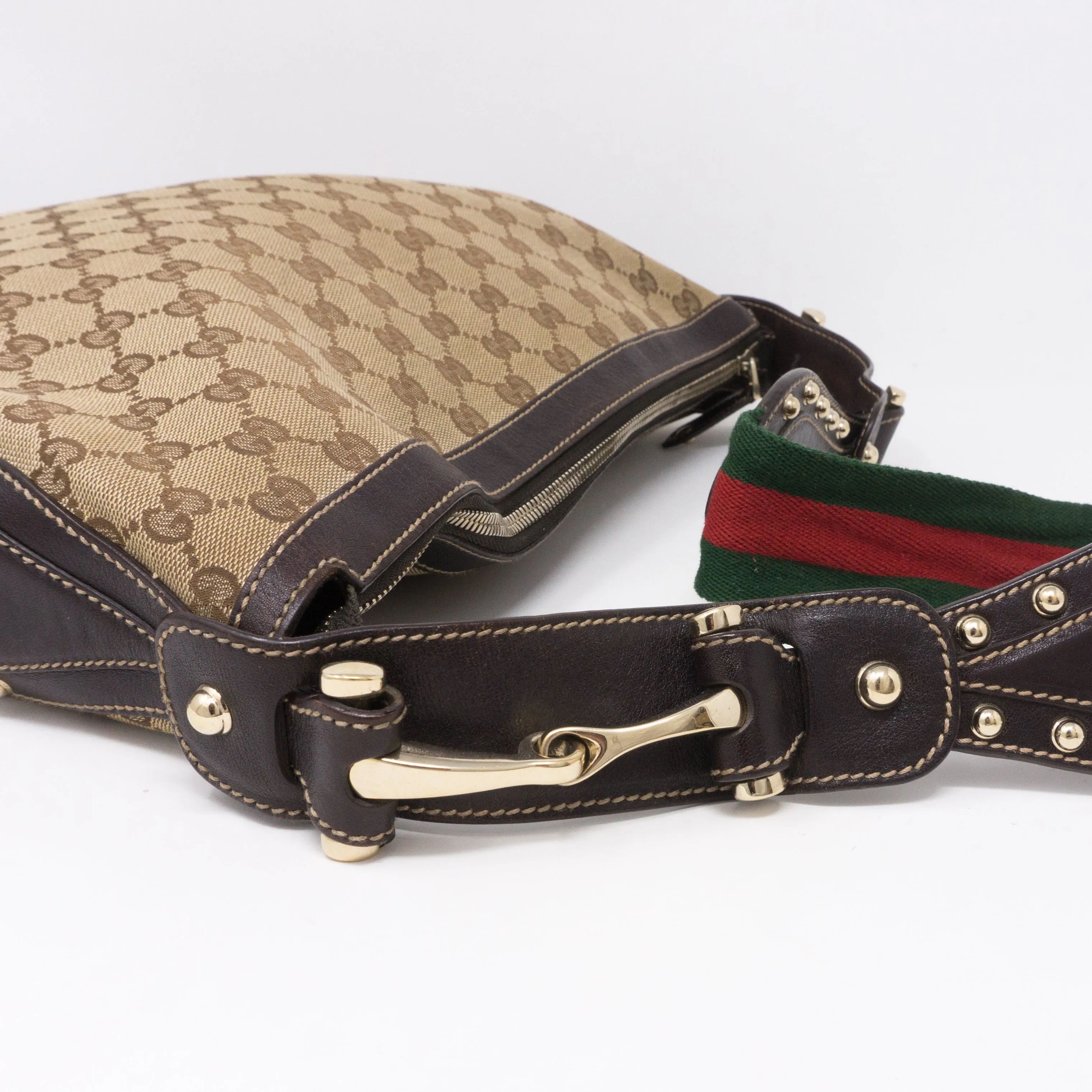 Pelham Studded GG Canvas Medium Hobo
