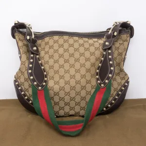 Pelham Studded GG Canvas Medium Hobo
