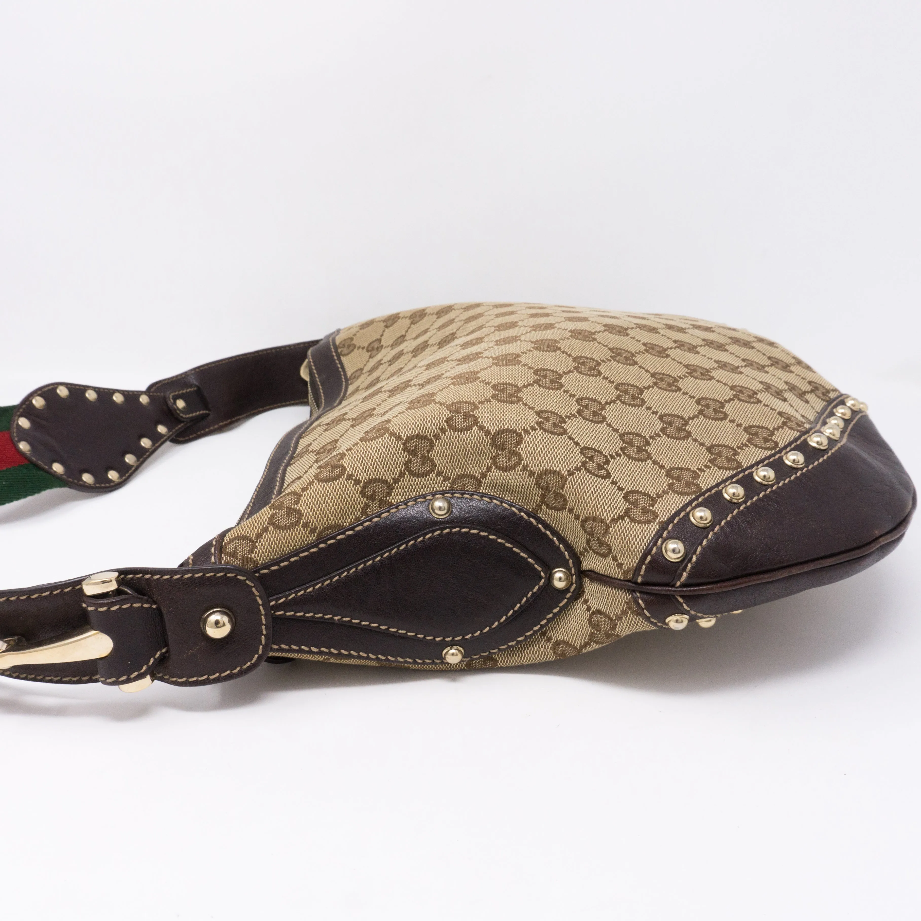 Pelham Studded GG Canvas Medium Hobo