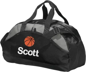 Personalized Basket Duffel Bag, Men and Women, Custom Sport Bag with Monogrammed Name, Black