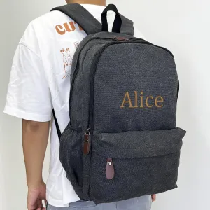 Personalized Embroidered Backpack Custom Backpack with Embroidered Name or Text Travel Laptop Backpack