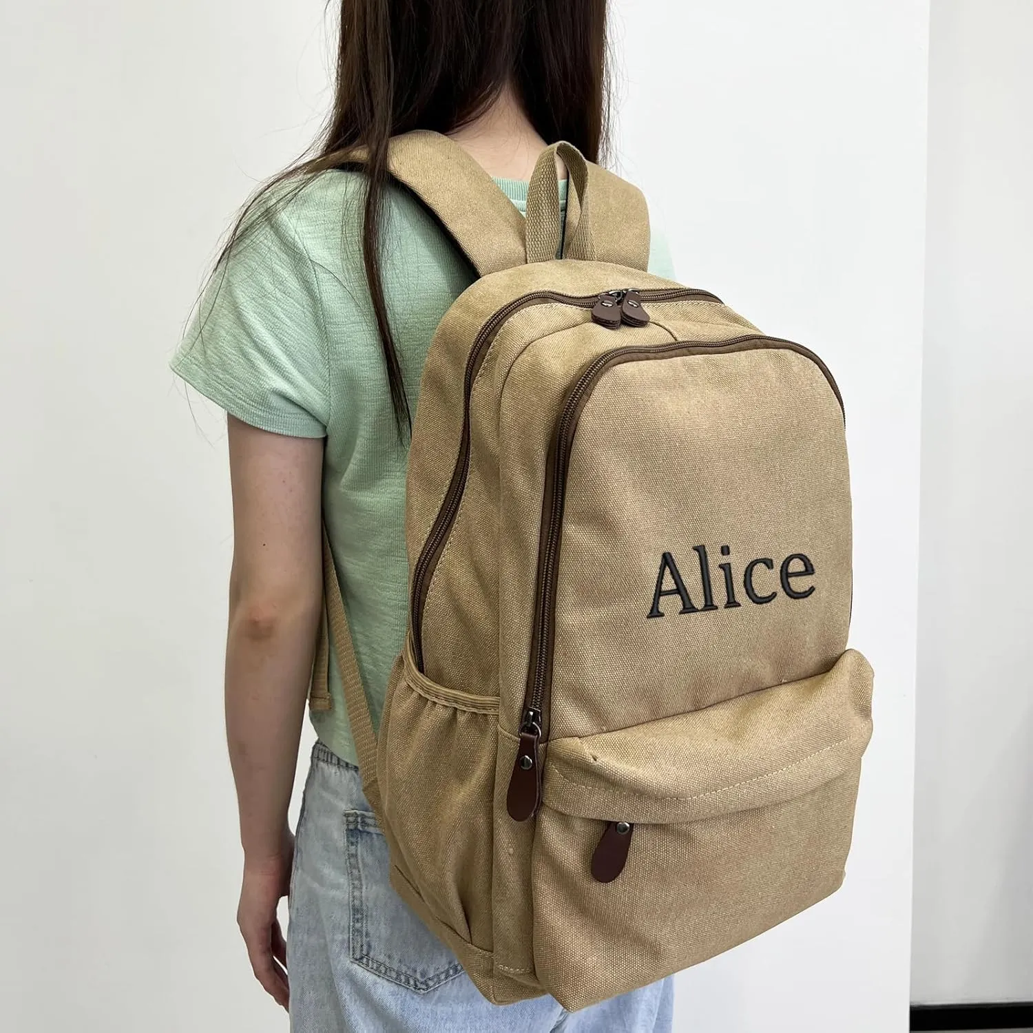 Personalized Embroidered Backpack Custom Backpack with Embroidered Name or Text Travel Laptop Backpack