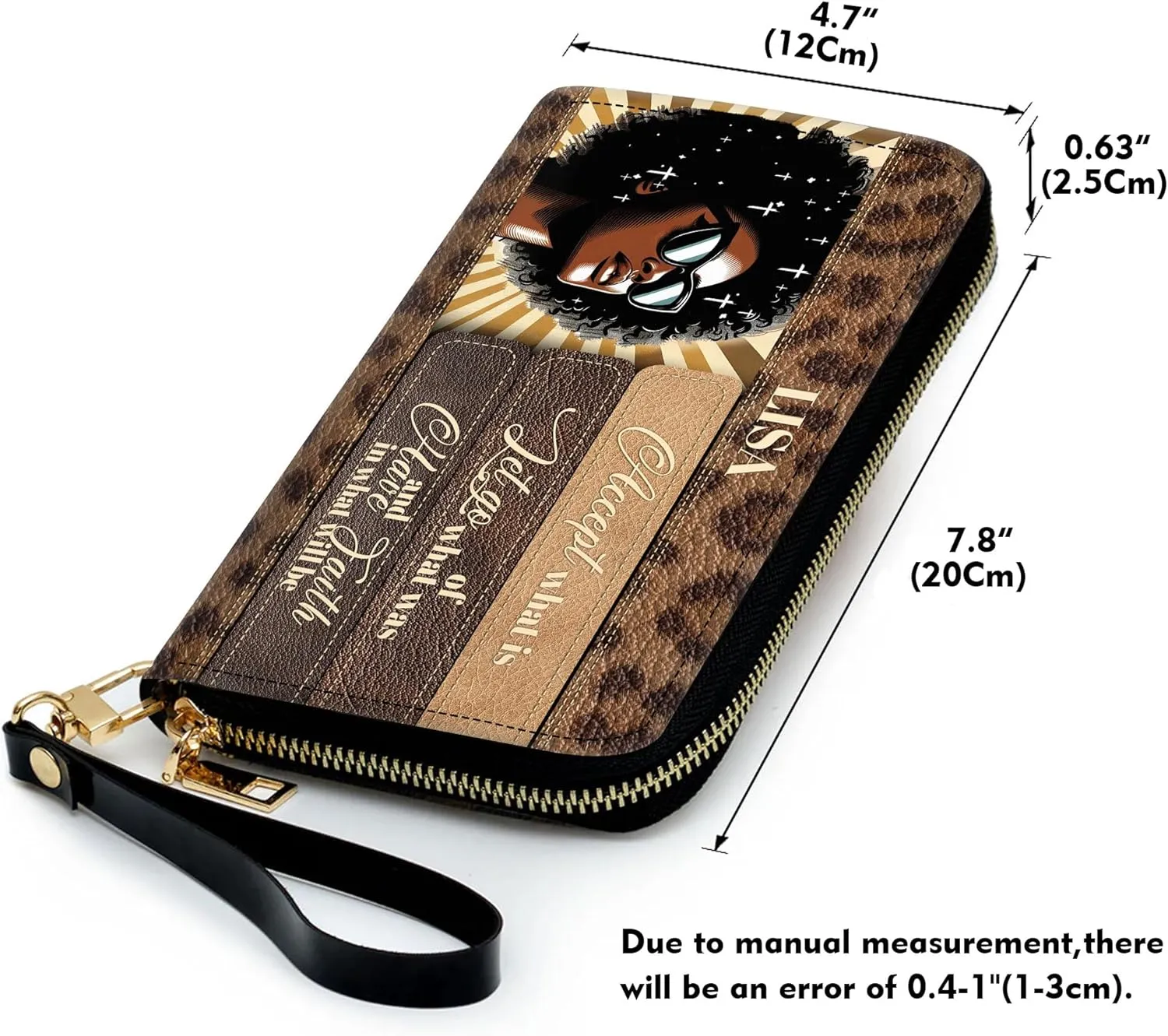 Personalized Leather Handbag For Black African Women – Matching Purse and Wallet Set – Mother's Day Gifts for Melanin Woman