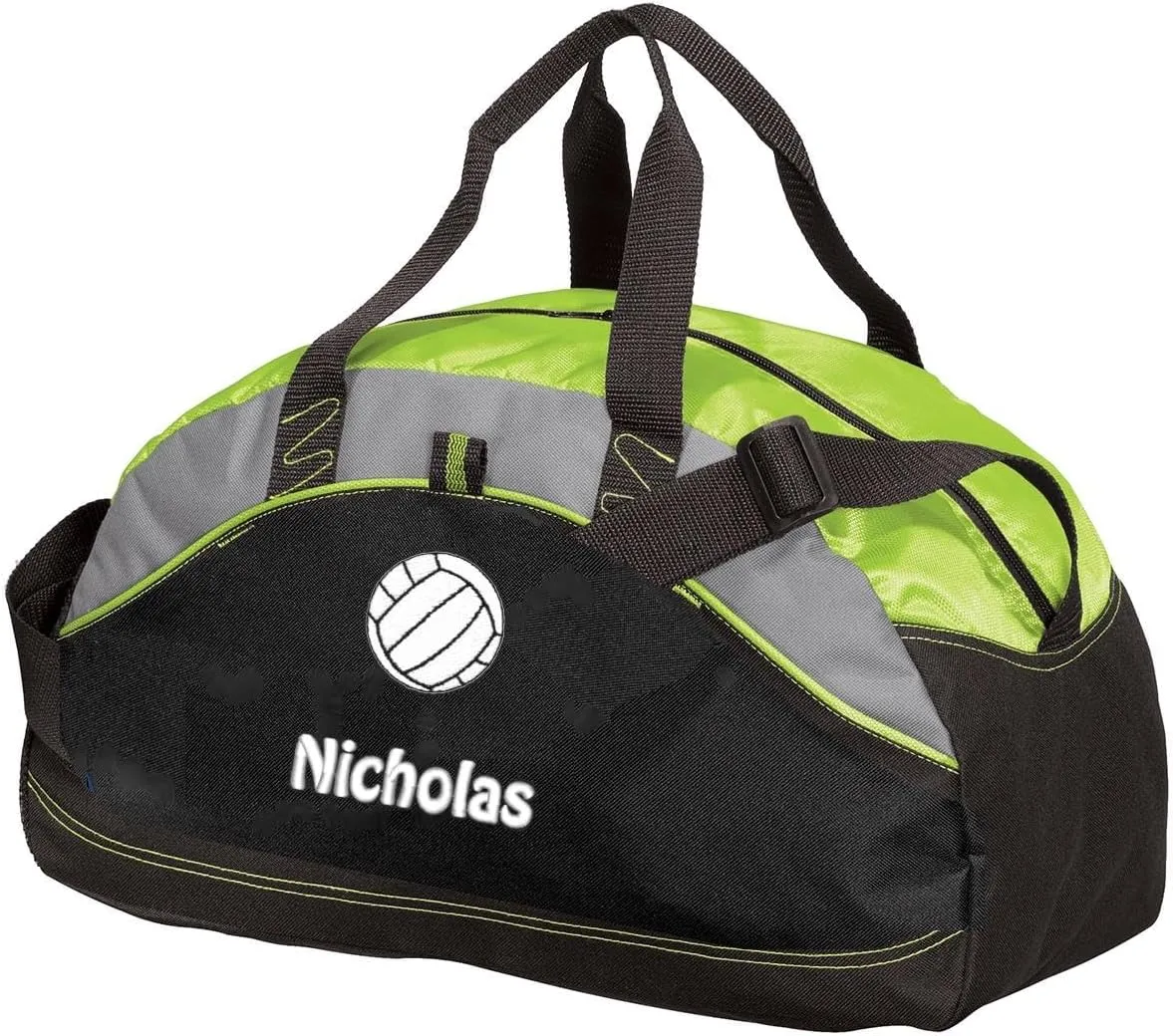 Personalized Volleyball Duffel Bag, Men and Women, Custom Sport Bag with Monogrammed Name, Lime