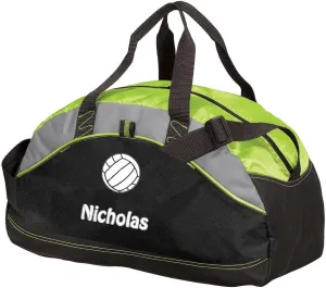 Personalized Volleyball Duffel Bag, Men and Women, Custom Sport Bag with Monogrammed Name, Lime