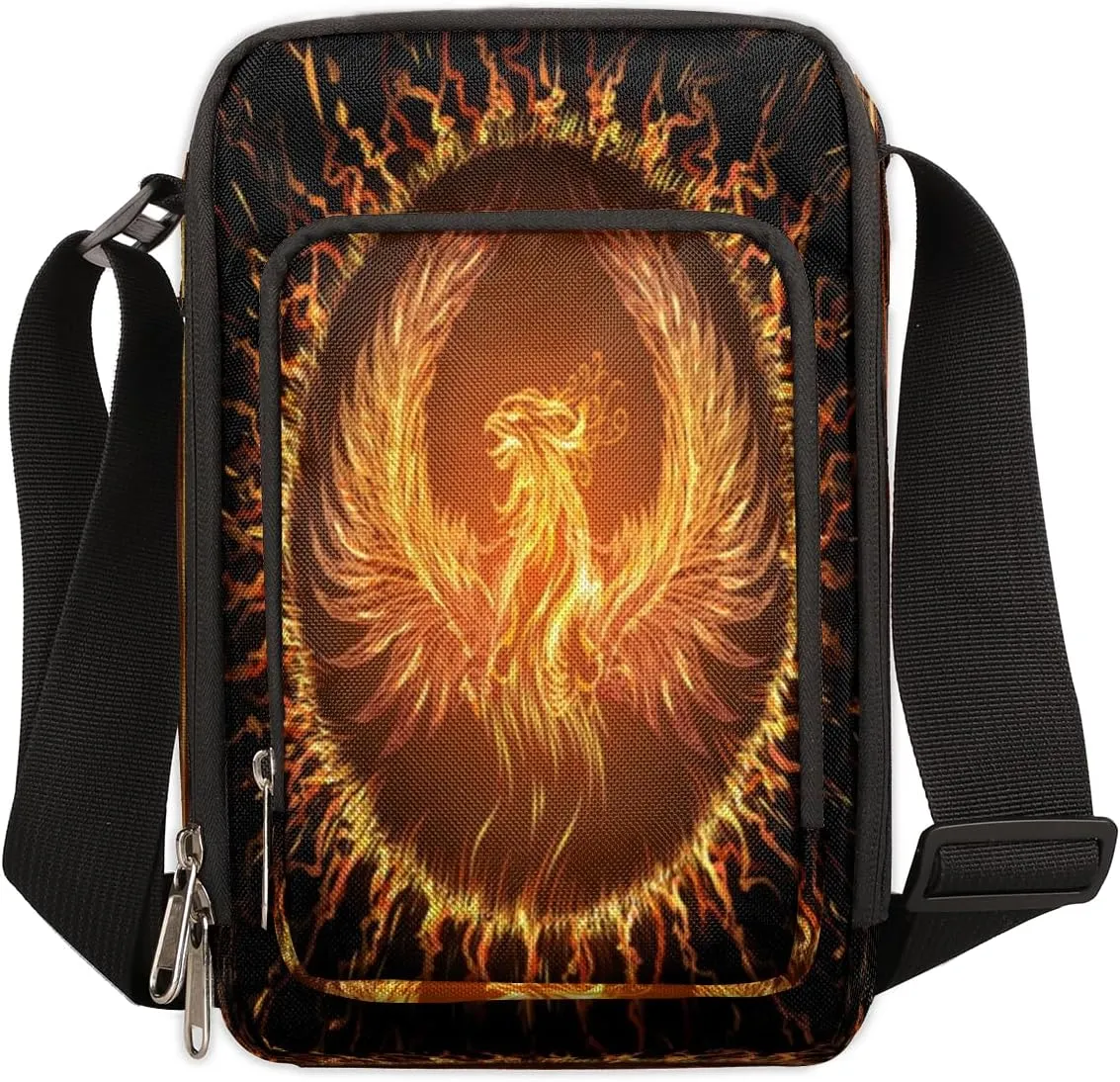 Phoenix Cool Art Cross Body Bags Trendy Cross Body Cell Phone Purse Wallet Shoulder Bag Small Travel Crossbody Bag with Adjustable Strap for Women and Men