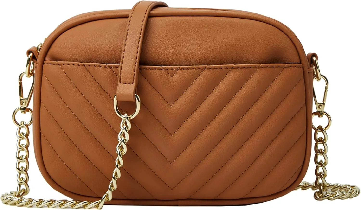 Phone Crossbody Bag with Chain Strap, Lightweight Vegan Leather Shoulder Purse for women