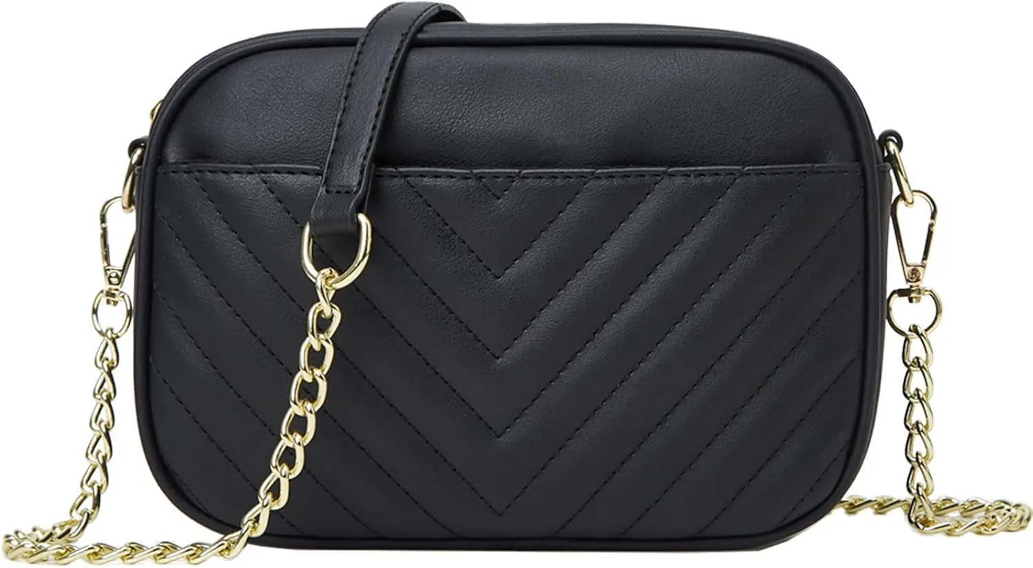Phone Crossbody Bag with Chain Strap, Lightweight Vegan Leather Shoulder Purse for women