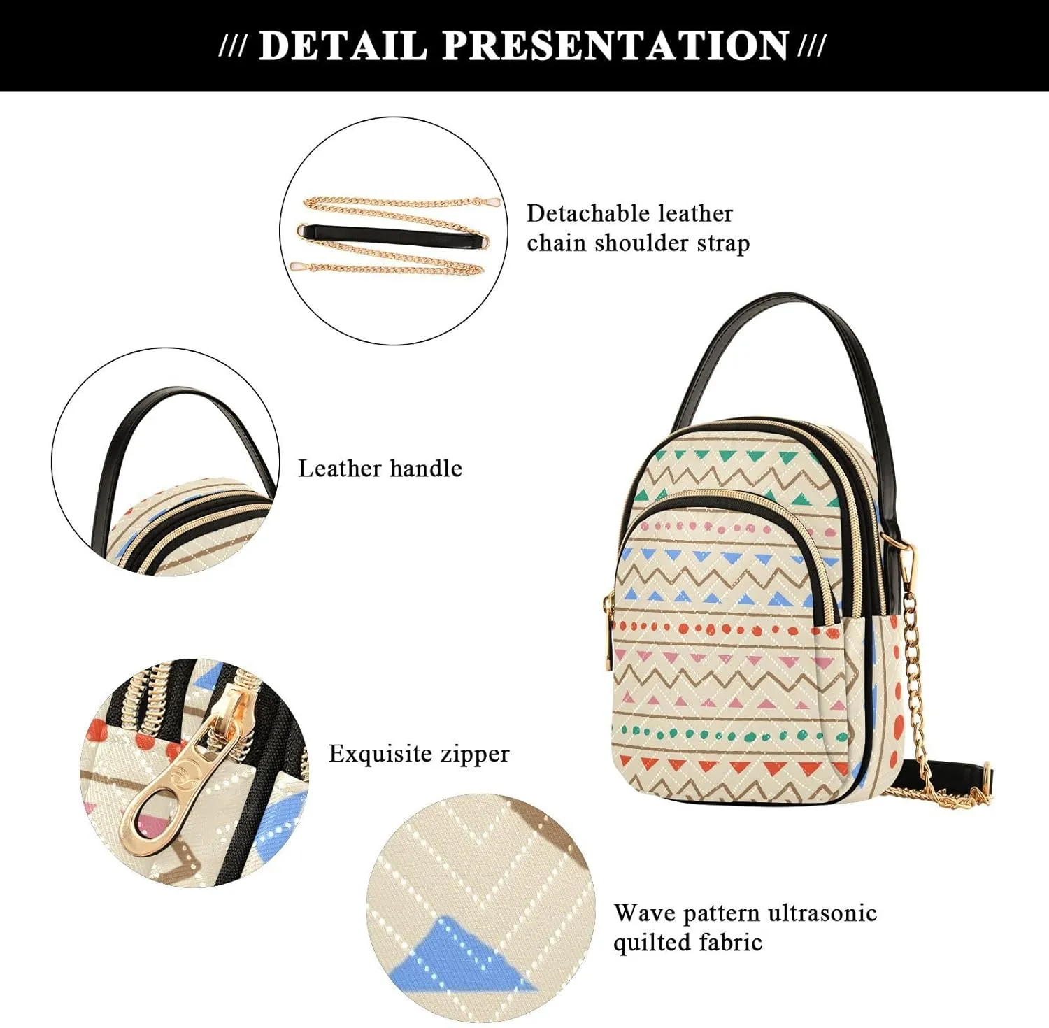 Phone Purse Women Small Cell Wallet Crossbody Bags Women's Mini Shoulder Bag Black Paisley Petals