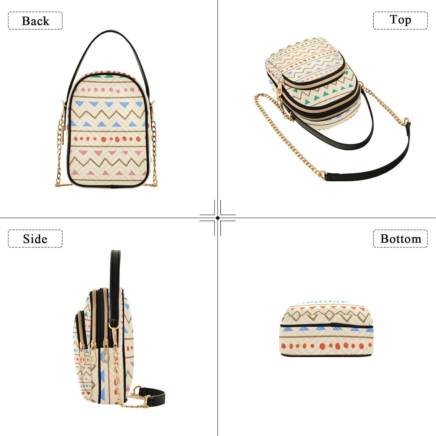 Phone Purse Women Small Cell Wallet Crossbody Bags Women's Mini Shoulder Bag Black Paisley Petals