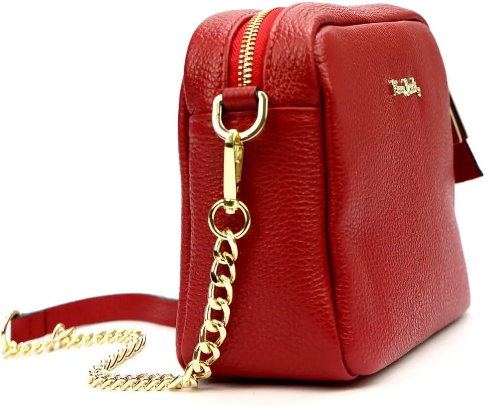Pierre Cardin FRZ 1848 DOLLARO Women's Handbag - Genuine Leather, Adjustable Chain Shoulder Strap, Gold Finish
