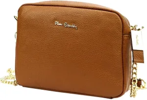 Pierre Cardin FRZ 1848 DOLLARO Women's Handbag - Genuine Leather, Adjustable Chain Shoulder Strap, Gold Finish