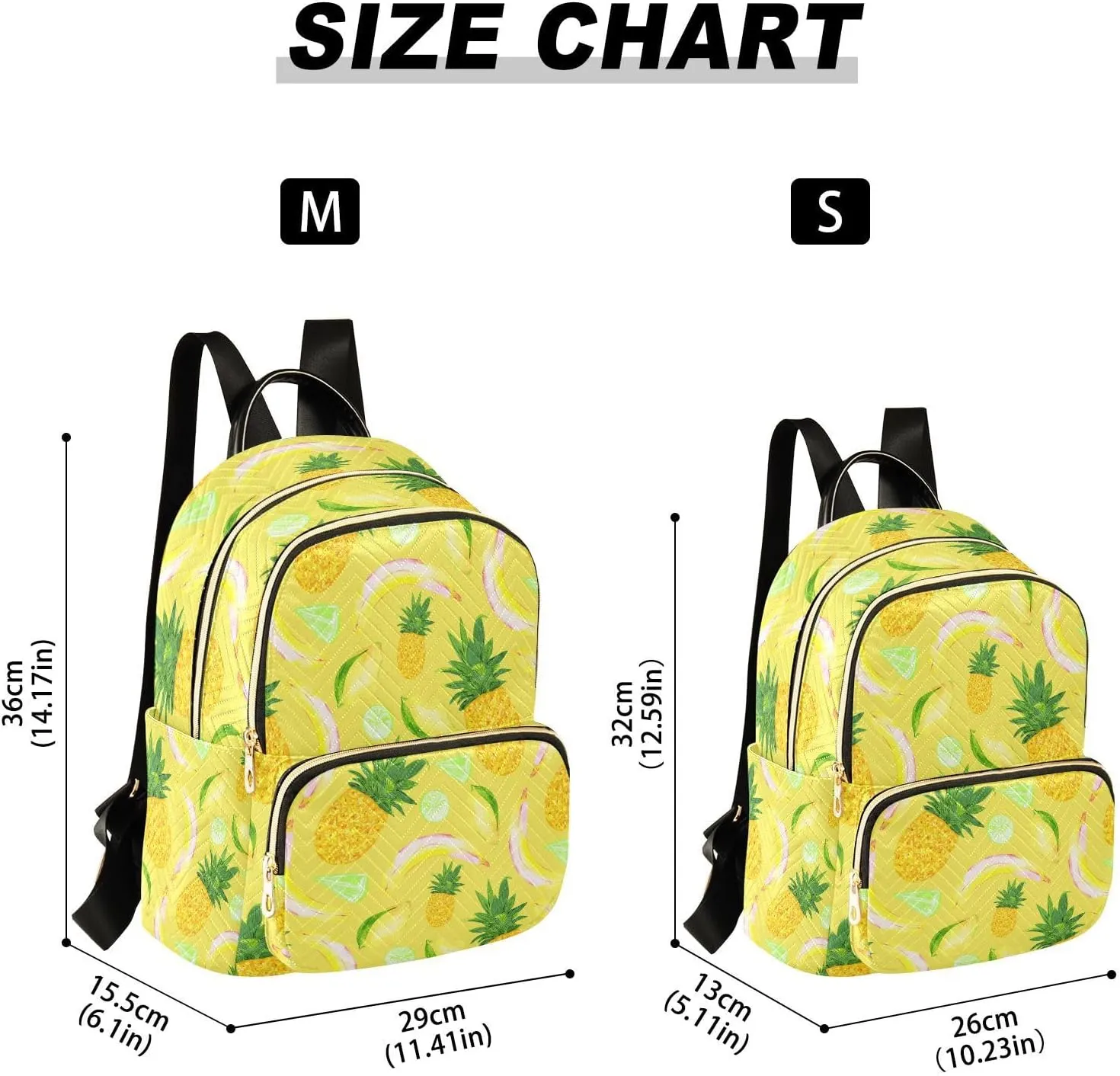Pineapple Banana Mango and Lime Mini Backpack for Women, Travel Backpack Purse Daypack Shoulder Bag for Ladies