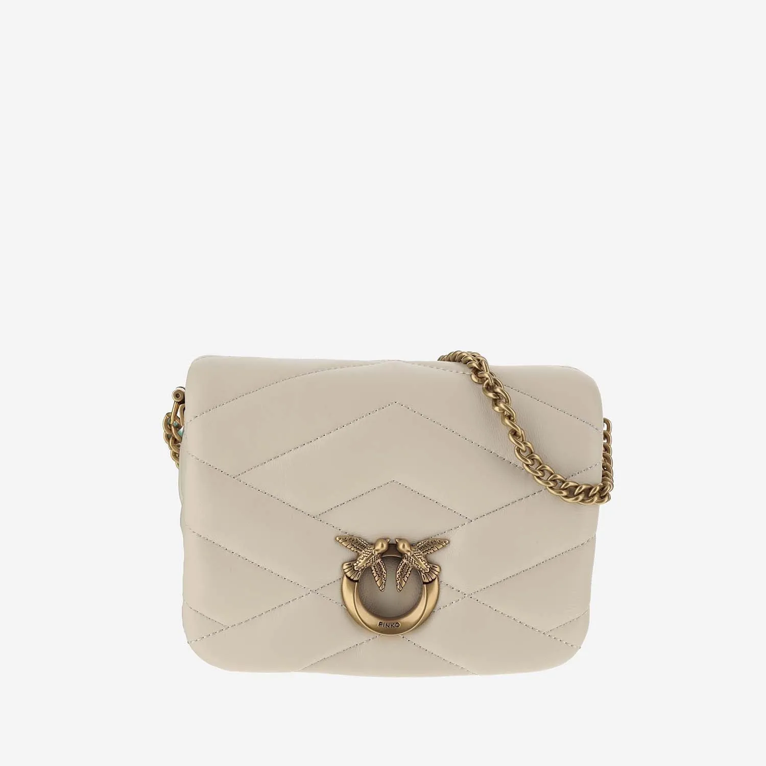 Pinko Love Birds Quilted Shoulder Bag