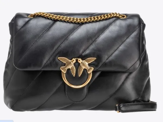 PINKO Mini Leather Handbag with Chain Strap