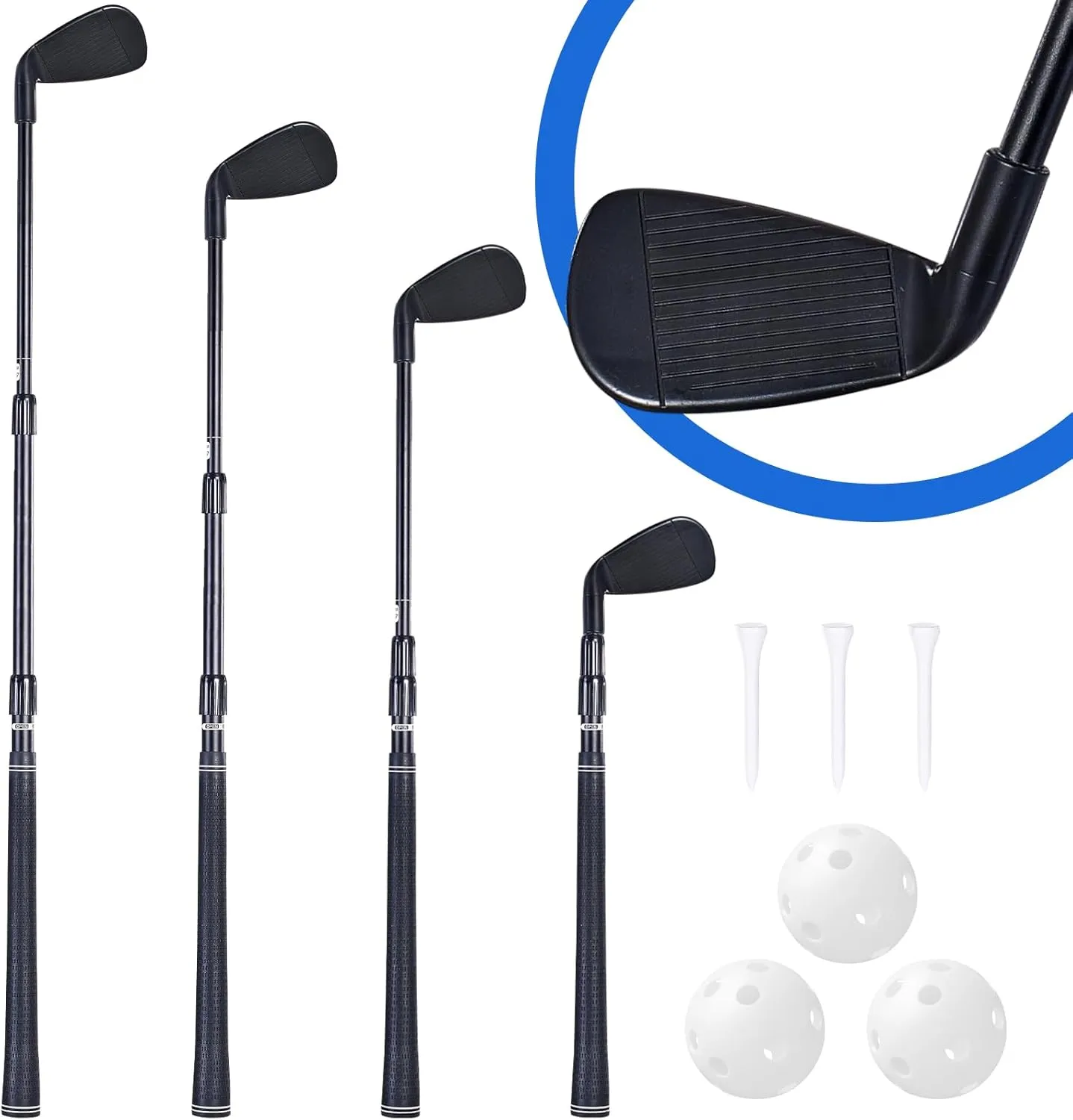 Plastic Golf Club Collapsible for Game & Travel, Golf Game Bucket, Golf Clubs Chiper for Junior, Adults, Indoor Outdoor Golf Training & Chipping Pong Games for Family, Hit Plastic Foam Balls -1PCS