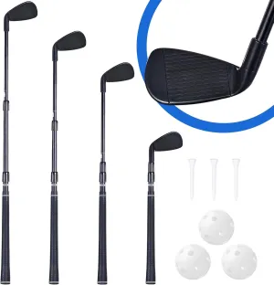 Plastic Golf Club Collapsible for Game & Travel, Golf Game Bucket, Golf Clubs Chiper for Junior, Adults, Indoor Outdoor Golf Training & Chipping Pong Games for Family, Hit Plastic Foam Balls -1PCS