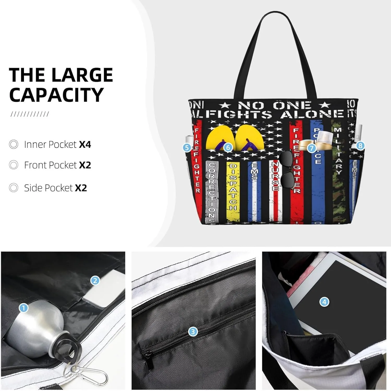 Polish Flag Eagle Women Large Beach Bag Travel Weekender Foldable Tote Bag for Pool Beach Vacation Gym