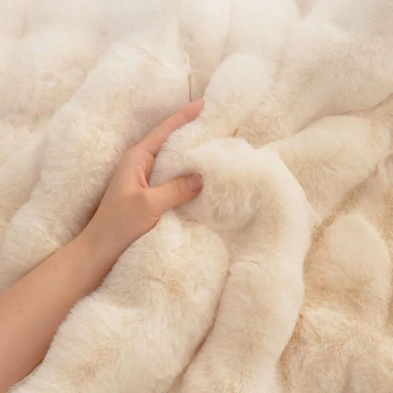 Poowe Ultra Soft Fluffy Rug Beige Faux Sheepskin Fur Area Rug Shaggy Couch Cover Seat Cushion Furry Carpet Beside Rugs for Bedroom Floor Sofa Living Room Runner, 2x6 Feet