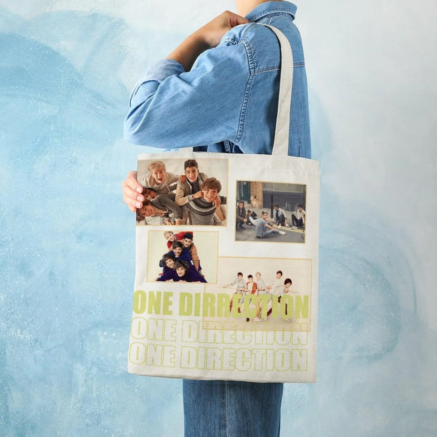 Pop Music Tote Bags, Womens Shoulder Bag, Letter Travel Bag, Novelty Canvas Tote Bag Double, Funny Reusable Grocery Bag