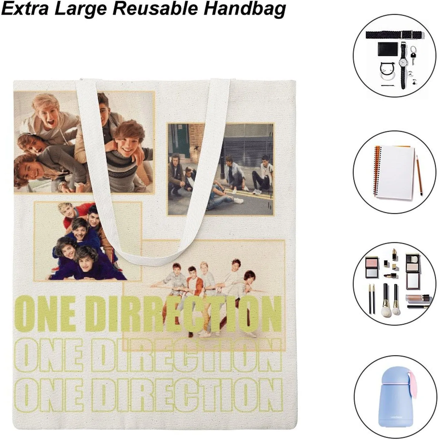 Pop Music Tote Bags, Womens Shoulder Bag, Letter Travel Bag, Novelty Canvas Tote Bag Double, Funny Reusable Grocery Bag