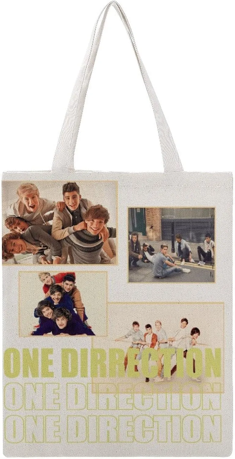 Pop Music Tote Bags, Womens Shoulder Bag, Letter Travel Bag, Novelty Canvas Tote Bag Double, Funny Reusable Grocery Bag