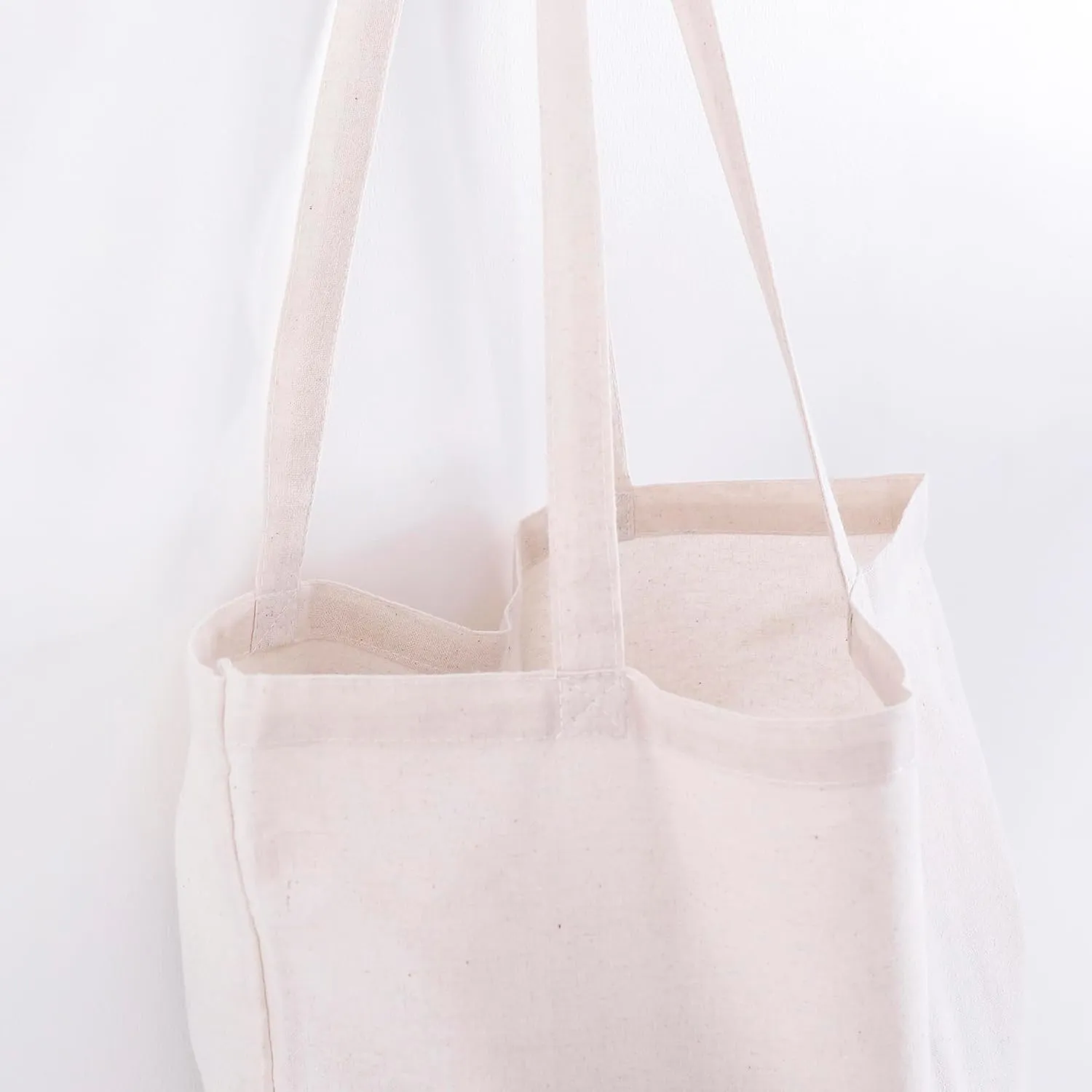 Popular Handicrafts 12 Pack Economical 14"x15" Cotton Tote Bag Lightweight Reusable Grocery Shopping Cloth Bags