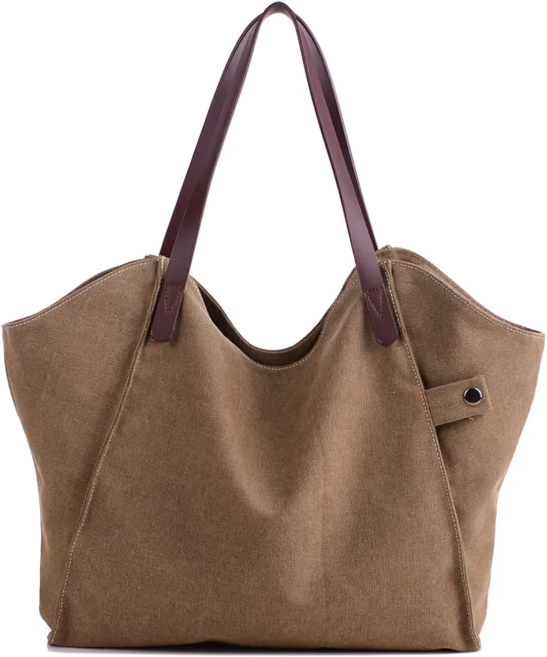 PORRASSO Women's Handbag Canvas Tote Large Shoulder Bag Ladies Hobo Top-Handle Bag