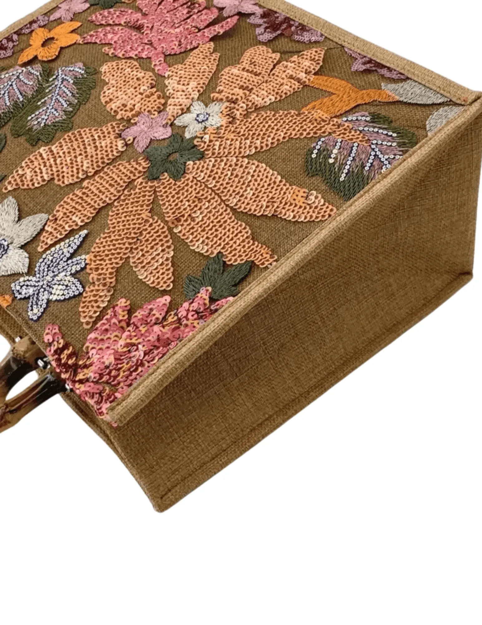 PRE-ORDER-St. Barths La Robe Embroidered Bamboo Handle Tote Bag