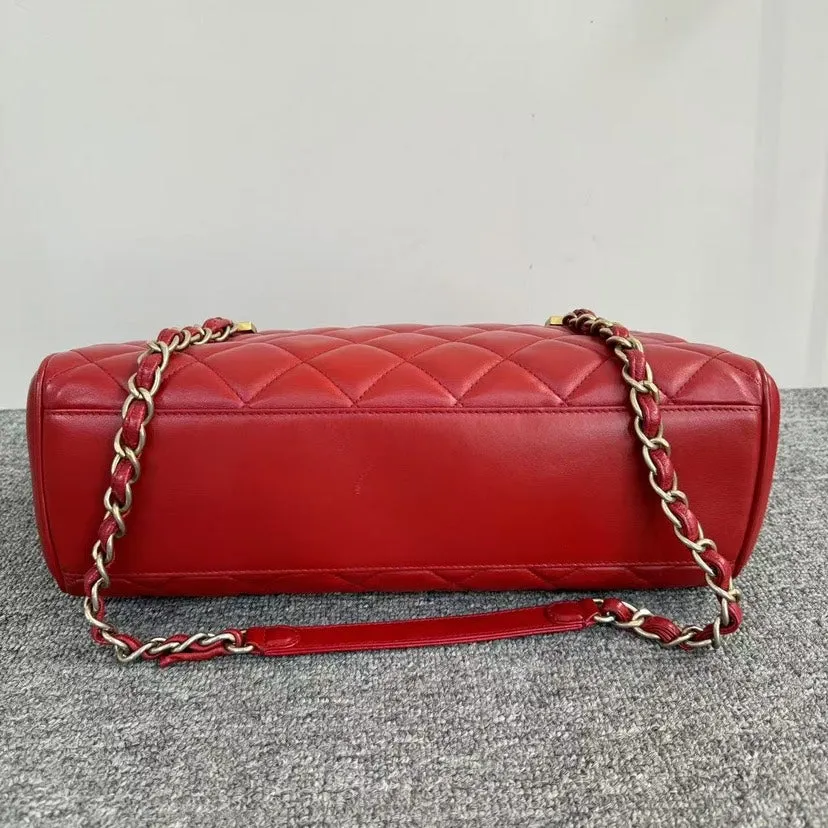Preloved Chanel Flap Bag Red Leather Shoulder Bag