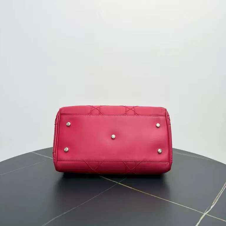 Preloved Dior Lady Dior Red Leather Two-Way Bag