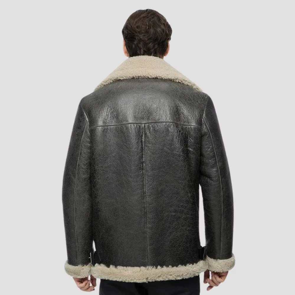 Premium Black Lambskin Leather Jacket With Faux Fur Lining