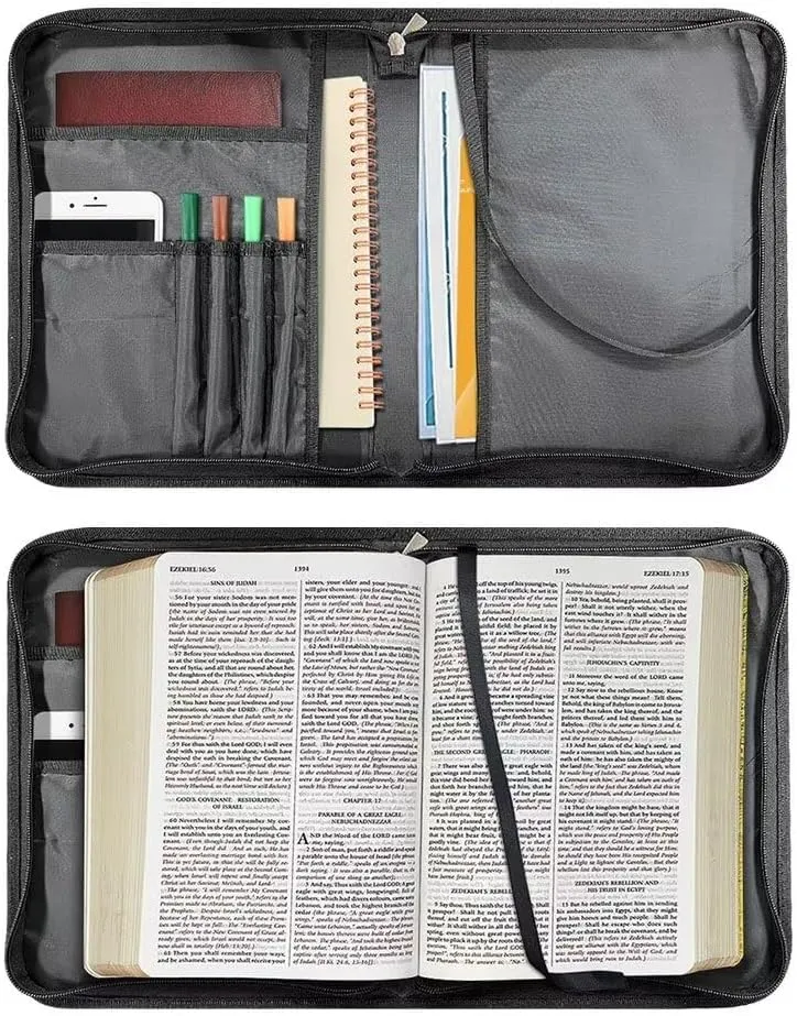 PU Leather Bible Cover Church Book Cover,Carrying Book Case Crossbody Bag Handle