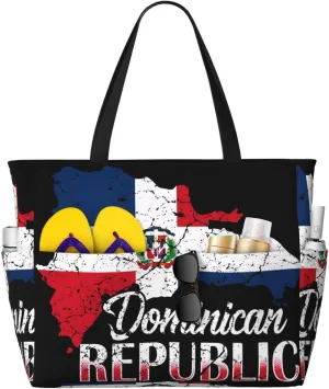 Puerto Rico Flag Women Large Beach Bag Travel Weekender Foldable Tote Bag for Pool Beach Vacation Gym
