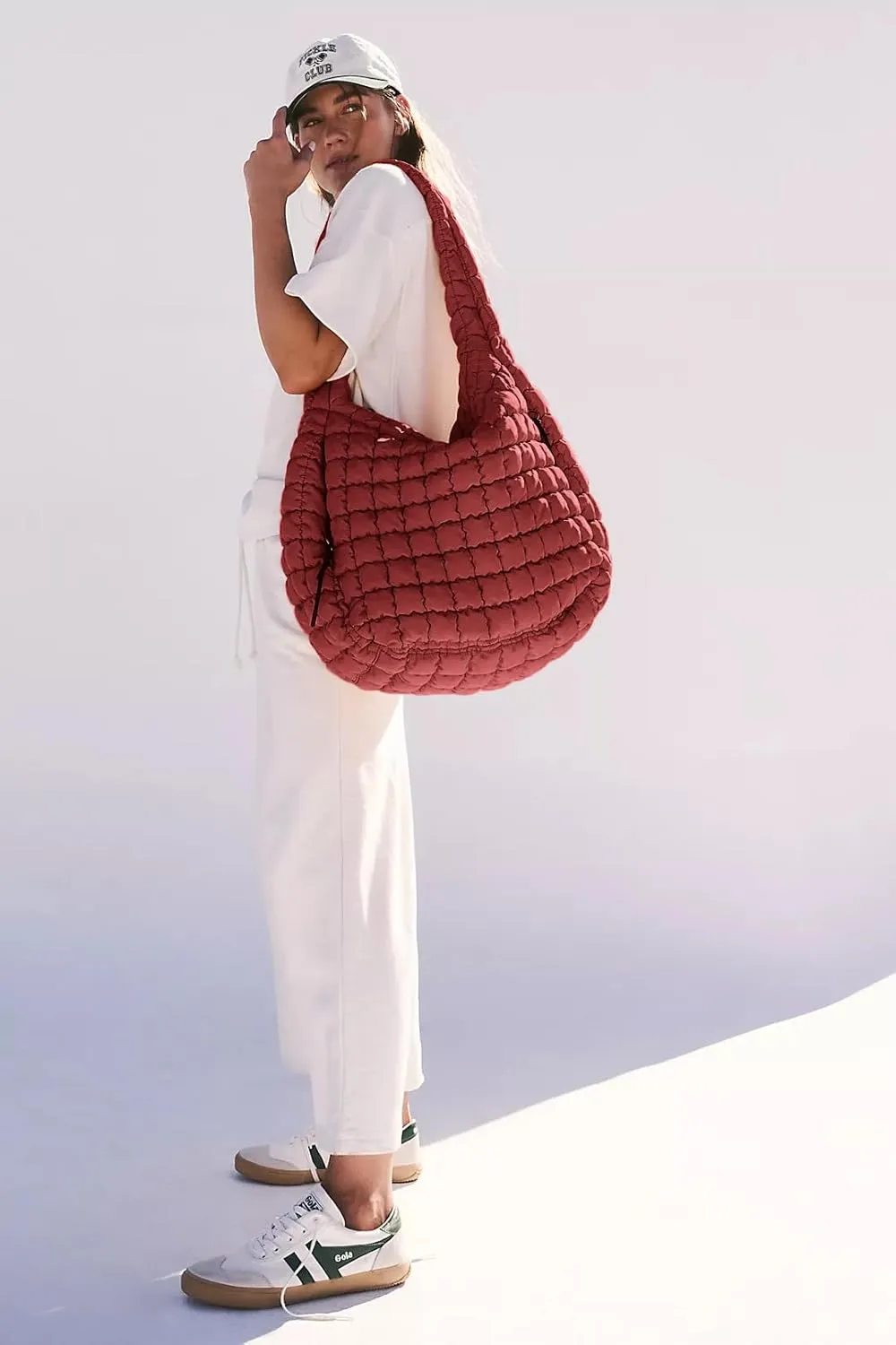 Puffer Quilted Shoulder Bag for Women Padding Shoulder Bag Puffy Hobo Bag Trendy Tote Bag 2025