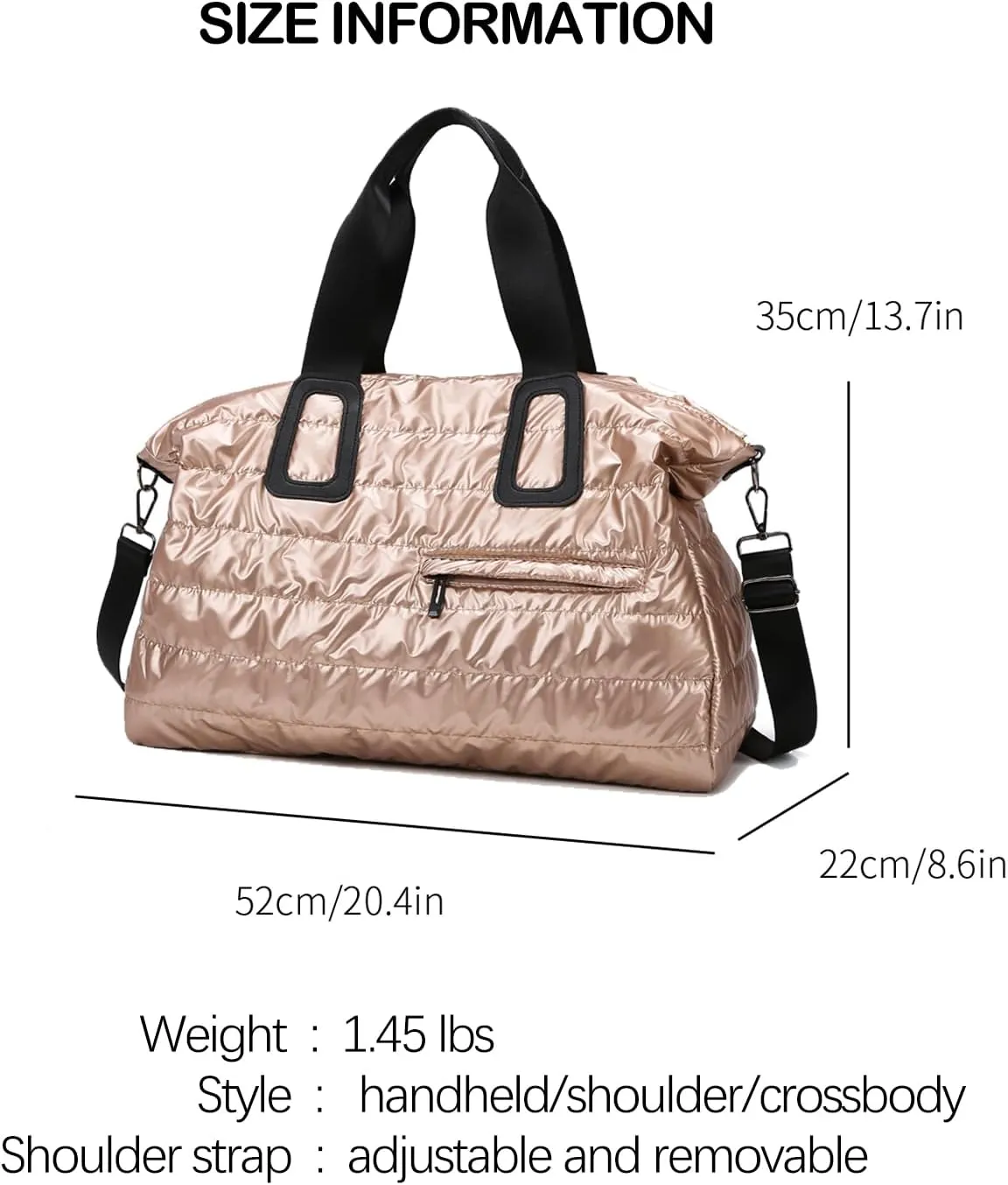 Puffer Tote Bag for Women Large Quilted Puffy Handbag Lightweight Down Cotton Filled Shoulder Crossbody Hobo Bag