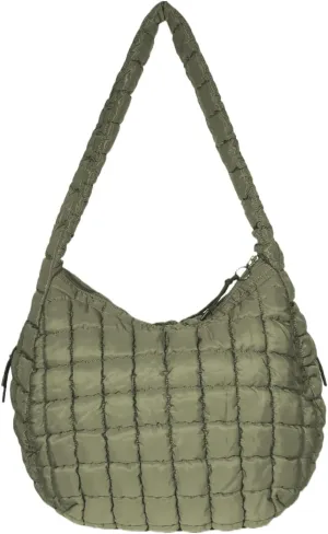 Puffer Tote Bag for Women Large Quilted Tote Bag Crossbody Lightweight Nylon Puffy Hobo Bag Carryall Shoulder Bag for Women