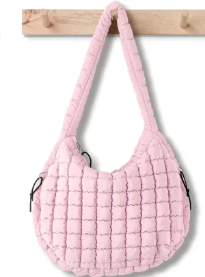 Puffer Tote Bag for Women Large Quilted Tote Bag Quilted Carryall Bag Soft Puffy Crossbody Bag Hobo Handbags Puff Purse