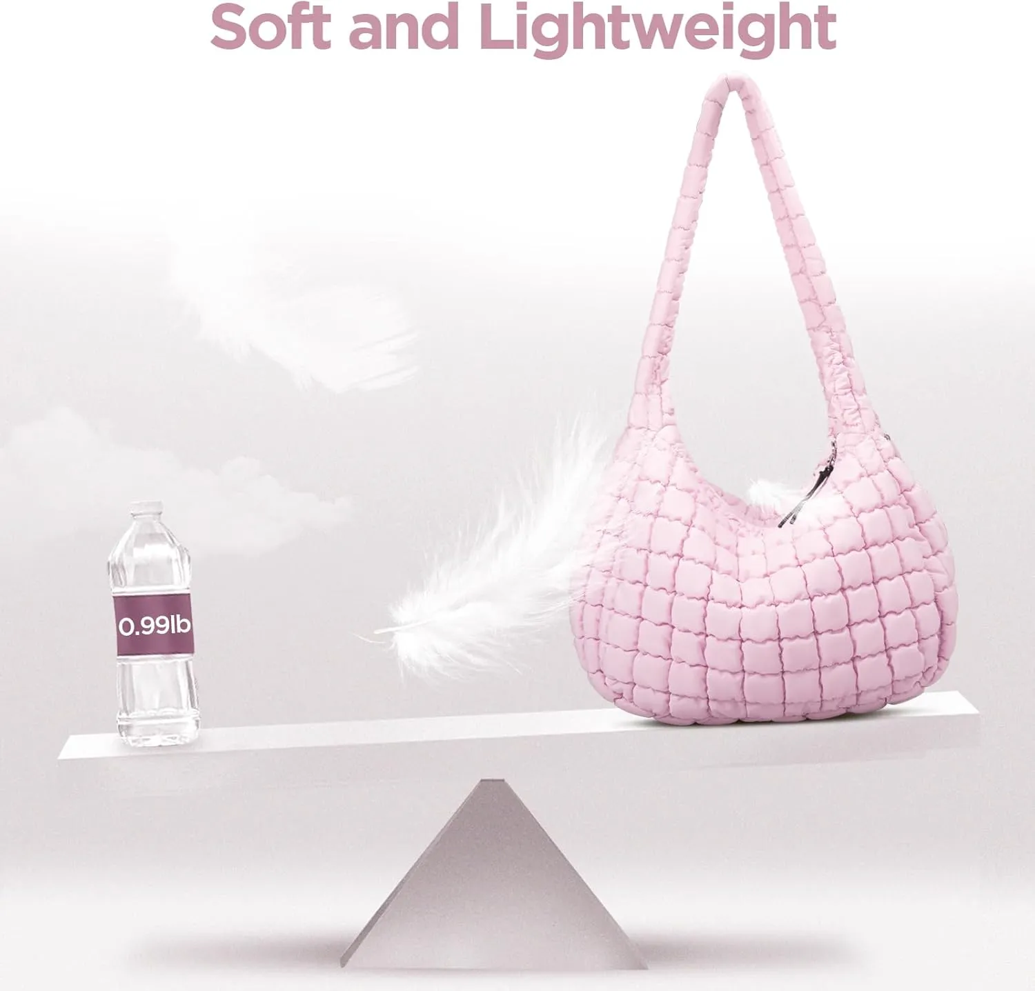 Puffer Tote Bag for Women Large Quilted Tote Bag Quilted Carryall Bag Soft Puffy Crossbody Bag Hobo Handbags Puff Purse