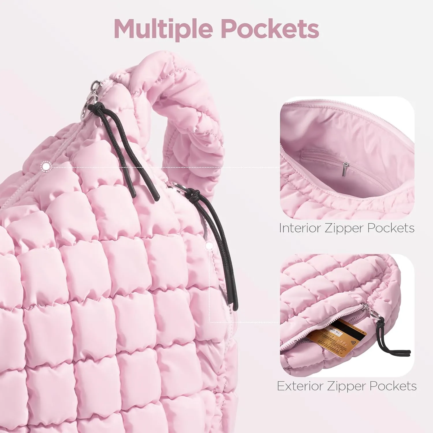Puffer Tote Bag for Women Large Quilted Tote Bag Quilted Carryall Bag Soft Puffy Crossbody Bag Hobo Handbags Puff Purse