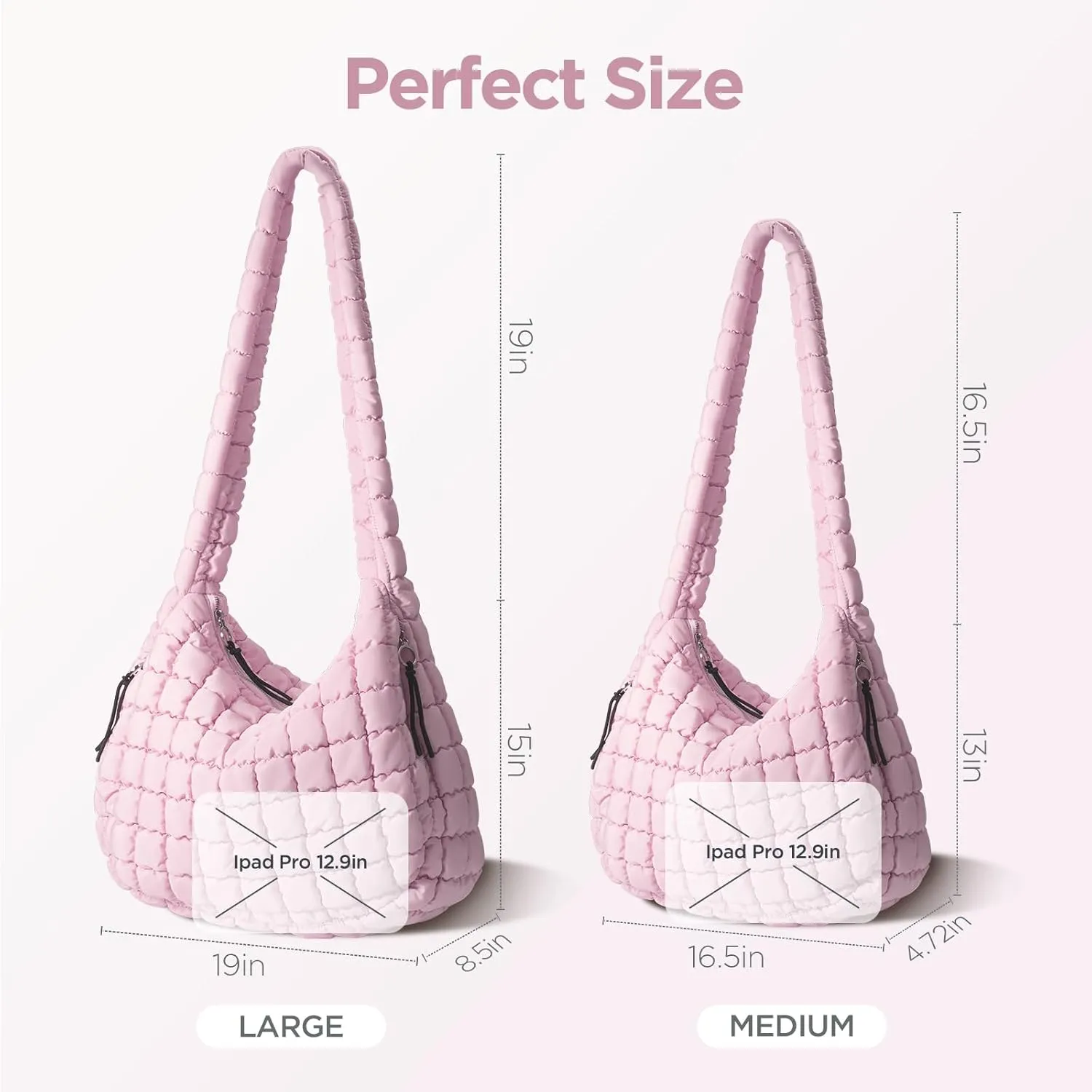 Puffer Tote Bag for Women Large Quilted Tote Bag Quilted Carryall Bag Soft Puffy Crossbody Bag Hobo Handbags Puff Purse