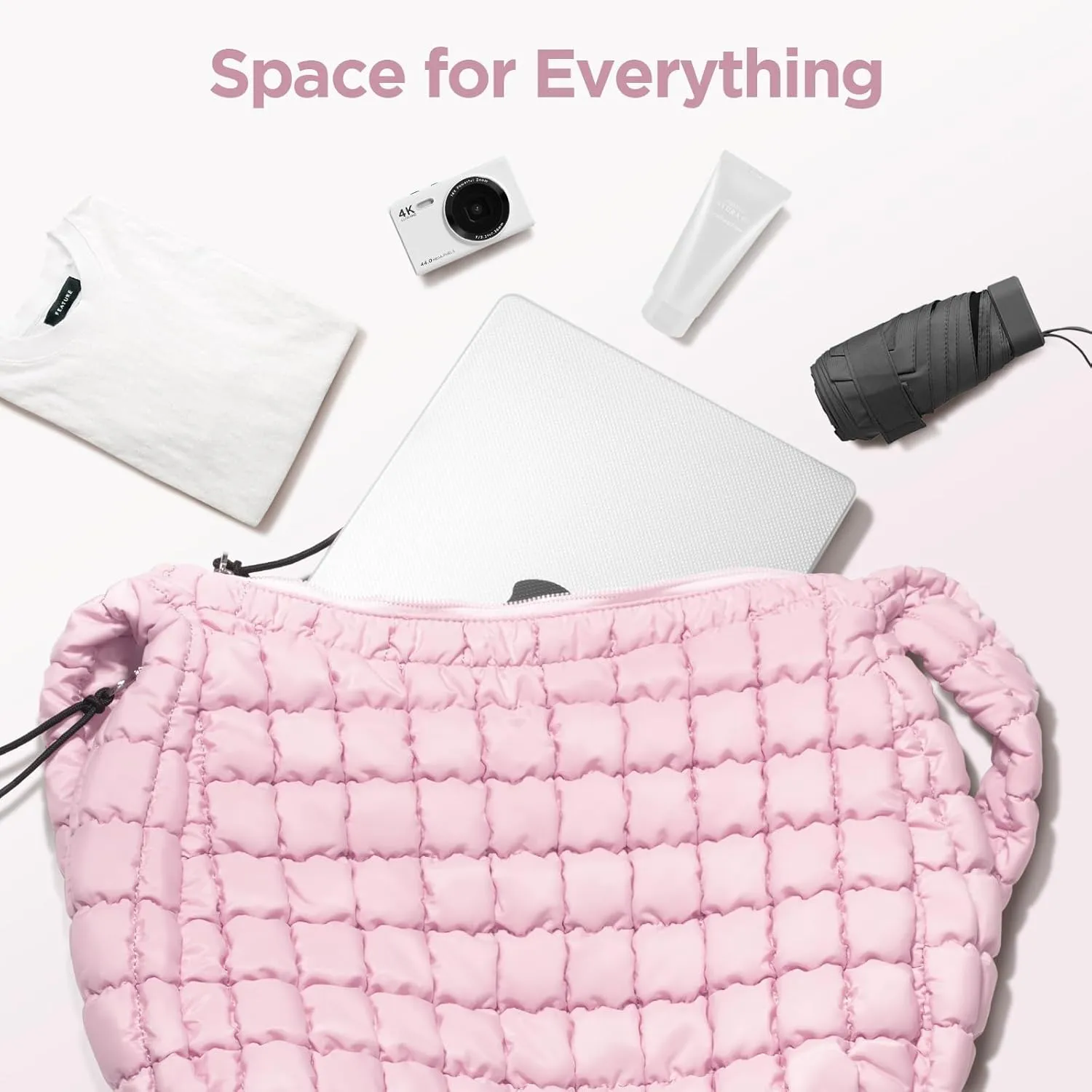 Puffer Tote Bag for Women Large Quilted Tote Bag Quilted Carryall Bag Soft Puffy Crossbody Bag Hobo Handbags Puff Purse