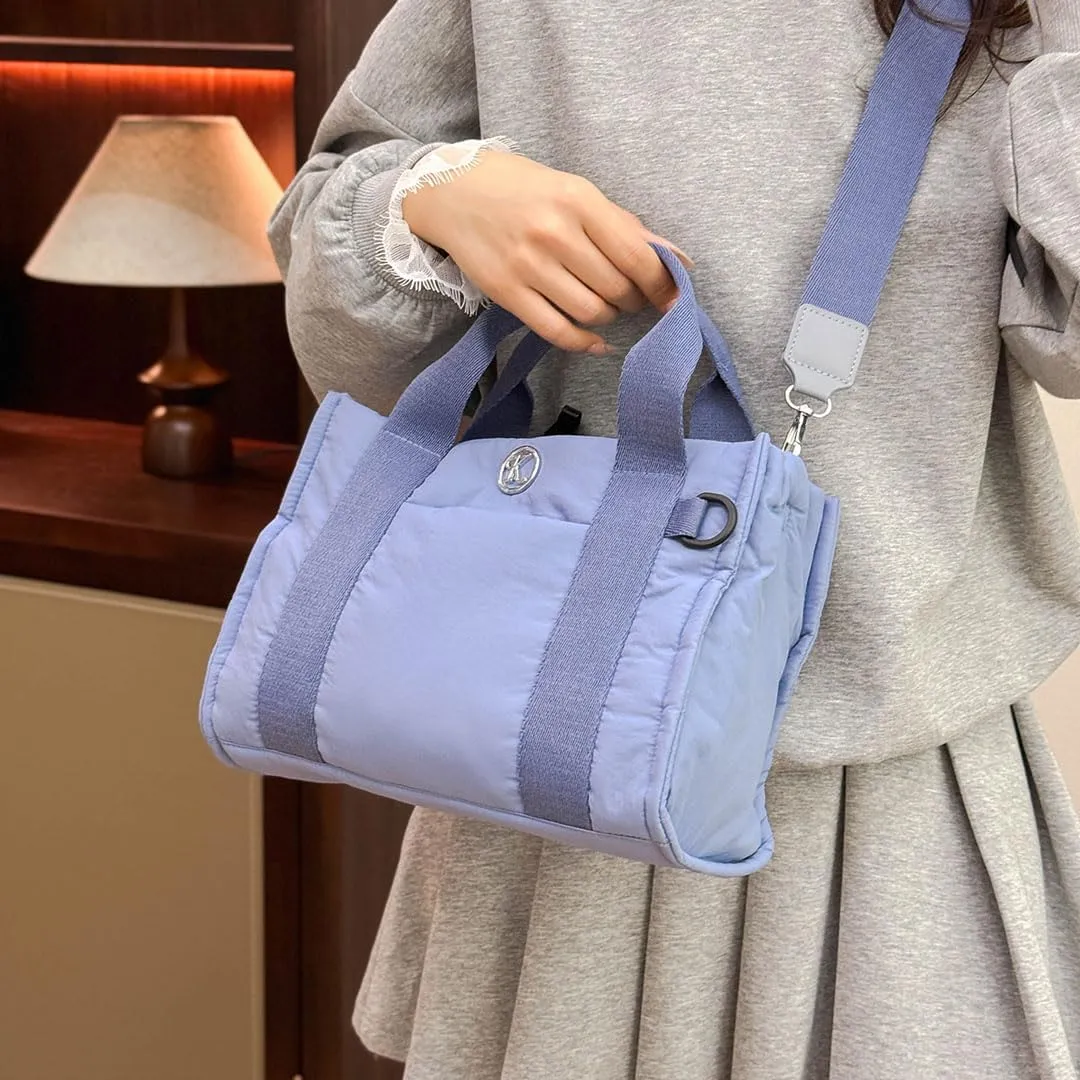 Puffer Tote Bag for Women Quilted Crossbody Bag Puffy Shoulder Handbag Lightweight Trendy Puffer Purse for Work Travel