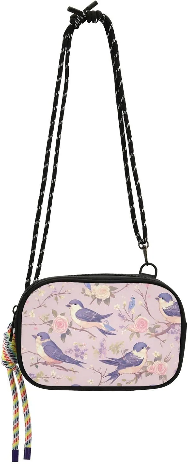 Purple Swallow Birds Womens Cross Body Purse Trendy Small Shoulder Bags with Adjustable Strap for Women Shopping