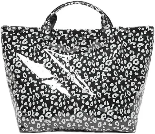 PVC Tote Bag,Leopard Print Bag Women's Letter Print Bag Large Cheetah Work Handbag Carry All Tote Bag Plastic Tote Bag